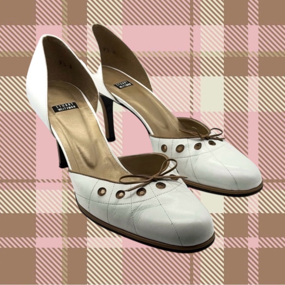 Stuart Weitzman White and Tan Heels